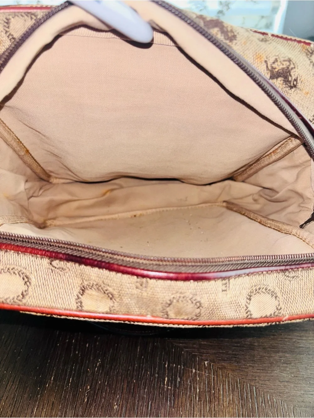 Vintage Ferrari Monogram Canvas Crossbody Bag Lock & Key